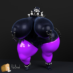 big_breasts big_butt black_body black_nipples bracelet breasts butt chain chain_leash clothed clothing collar female genitals hanging_breasts huge_breasts huge_butt hyper hyper_breasts hyper_butt jewelry leash legwear nipple_chain nipple_piercing nipples nude nude_humanoid partially_clothed penetration piercing sex sharp_teeth simple_background solo spiked_bracelet spiked_collar spikes teeth thick_thighs thigh_highs wide_hips fillerbread samuel1234_bon_(modeler) mario_bros nintendo gigi_(thecoatl034) chain_chomp humanoid 1:1 2026 3d_(artwork) digital_media_(artwork) hi_res watermark