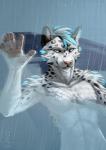 5_fingers anthro biped fingers fur glass hair humanoid_hands male nude shower smile solo whiskers shiroashi victory_(texdot) felid mammal pantherine snow_leopard 2016 hi_res signature