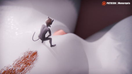 anthro bedroom duo extreme_size_difference female furniture genitals male male/female micro size_difference sleeping vulva monarquis momo_(monarquis) romy_(monarquis) domestic_cat felid feline felis mammal pantherine snow_leopard 16:9 3d_(artwork) 4k absurd_res digital_media_(artwork) hi_res widescreen