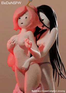 b3d big_breasts big_butt blush breast_grab breasts butt candy clothing dessert duo fangs female female/female female_fingering_female fingering fingering_partner food food_hair forked_tongue grabbing_from_behind gummy_(food) hand_in_panties hand_in_underwear hand_on_breast nipples not_furry nude open_mouth panties pseudo_hair reach_around sex simple_background teeth tongue tongue_out underwear vaginal vaginal_fingering eledensfw queencomplex adventure_time cartoon_network marceline_abadeer princess_bubblegum food_creature gummy_creature humanoid living_candy vampire 3d_(artwork) 3d_animation animated digital_media_(artwork) low_res turntable_(animation)
