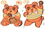 anthro brown_body brown_fur chibi clothing dessert doughnut eating eyes_closed food fur kemono pastry shirt sitting slightly_chubby solo topwear buta5kawa animal_crossing nintendo teddy_(animal_crossing) bear mammal 2021 absurd_res hi_res