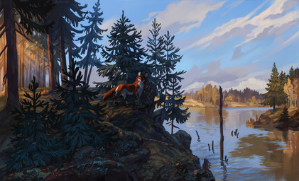ambiguous_gender arm_markings bent_arm birch_tree blue_sky boulder branch brown_nose butt butt_tuft cliff cloud countershade_butt countershade_fur countershade_head countershade_legs countershade_neck countershade_torso countershading day detailed_background digitigrade dust ears_up evergreen_tree eyebrows facial_markings feral forest fungus fur grass head_markings inner_ear_fluff lake leaf leaves_on_ground leg_markings light light_beam lips looking_at_viewer looking_away markings monotone_chest monotone_tail moss mouth_closed multicolored_face mushroom narrowed_eyes nature neck_tuft no_pupils orange_arms orange_back orange_body orange_ears orange_eyes orange_face orange_fur orange_head orange_legs orange_lips orange_markings orange_neck orange_paws orange_snout orange_tail orange_tuft outside paw_markings pine_tree plant quadruped realistic_feral reflection river rock shadow sky solo standing stick sunbeam sunlight tail tail_tuft tree tuft two_tone_arms two_tone_head two_tone_legs two_tone_neck two_tone_paws two_tone_snout water white_arms white_body white_butt white_chest white_countershading white_eyebrows white_face white_fur white_head white_inner_ear_fluff white_legs white_markings white_neck white_paws white_snout white_tuft geosaiko1267 canid canine dhole mammal 2021 detailed digital_media_(artwork) shaded