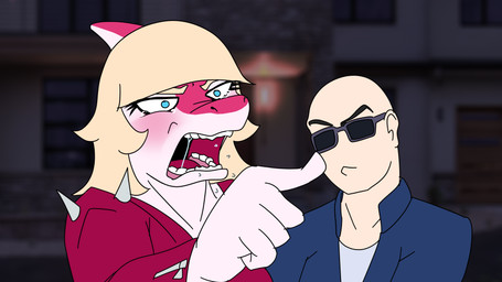 angry anthro bald blonde_hair blue_clothing blue_eyes blue_jacket blue_topwear blush bodily_fluids bone_frill building clenched_teeth clothed clothed_anthro clothed_female clothed_human clothed_male clothing duo evening eyewear female frill_(anatomy) frown gesture hair half-closed_eyes hand_gesture house jacket long_hair male narrowed_eyebrows narrowed_eyes open_clothing open_jacket open_mouth open_topwear outside pointing pointing_at_viewer red_clothing red_jacket red_topwear saliva shirt standing sunglasses teeth topwear white_clothing white_shirt white_topwear yelling sebek_fereh_ra cavemanon_studios i_wani_hug_that_gator inco_(iwhtg) mia_moretti dinosaur hadrosaurid human mammal ornithischian ornithopod parasaurolophus prehistoric_species reptile scalie colored hi_res