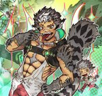 abs biceps big_muscles fur grey_body grey_fur grey_hair hair looking_at_viewer male muscular orange_eyes pecs solo tongue tongue_out minmonstrosity anothereidos_of_dragon_vein_r animal_humanoid felid felid_humanoid feline feline_humanoid humanoid lynx_humanoid mammal mammal_humanoid 2024