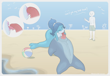 animal_genitalia anthro ball beach beach_ball bestiality blue_body blue_hair blush breasts bystander dialogue duo_focus faceless_character faceless_male fellatio female feral genitals group hair inflatable intraspecies intraspecies_bestiality licking lipstick lying lying_on_top makeup male male/female on_back one_eye_closed open_mouth oral oral_penetration outside_sex penetration penile penis penis_lick public public_sex seaside sex tapering_penis text tongue tongue_out water radishflavor brand_new_animal studio_trigger nina_flip aquatic cetacean dolphin human mammal oceanic_dolphin toothed_whale english_text hi_res