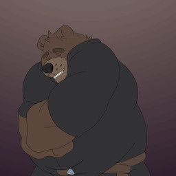 anthro looking_at_viewer male simple_background solo tongue tongue_out unbuttoning nel0 demons_within ludwig_(demons_within) bear mammal 1:1 2d_animation animated
