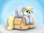 amber_eyes blonde_hair blue_background box container feathered_wings feathers female feral fur grey_body grey_feathers grey_fur hair in_box in_container simple_background solo wings otakuap friendship_is_magic hasbro if_it_fits_i_sits_(meme) my_little_pony mythology derpy_hooves_(mlp) equid equine mammal mythological_creature mythological_equine pegasus 2013 hi_res meme