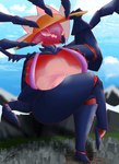 anthro big_breasts big_butt breasts butt clothing complex_shading crossed_legs detailed_background female hat headgear headwear huge_breasts hyper hyper_breasts looking_at_viewer macro outline sitting smile solo thick_thighs wide_hips shieradevil nintendo pokemon eterna_(shierdevil) fan_character eternatus generation_8_pokemon legendary_pokemon pokemon_(species) 2021 absurd_res digital_media_(artwork) full-length_portrait hi_res portrait shaded