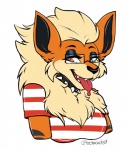 anthro anthrofied bodily_fluids breasts clothing collar eyewear female fur glasses heterochromia orange_body orange_fur pokemorph saliva seductive simple_background solo teeth tongue octacats nintendo pokemon fan_character tisha_the_arcanine arcanine canid canine generation_1_pokemon mammal pokemon_(species) 2017 bust_portrait portrait