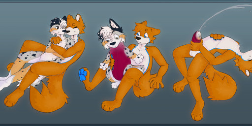 anthro bodily_fluids cock_transformation cum duo genital_fluids male male/male surprised transformation unexpected katsergay nelius_(canine) platters_(fox) border_collie canid canine canis collie domestic_dog herding_dog mammal pastoral_dog sheepdog hi_res