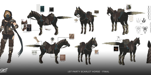 ambiguous_feral ambiguous_focus ambiguous_gender armor bedding bent_arm black_body black_bottomwear black_clothing black_fur black_hood black_hooves black_mask black_scarf black_sclera black_shorts black_tail black_topwear blanket blue_eyes boots bottomwear brown_boots brown_clothing brown_corset brown_footwear brown_strap clothed clothed_female clothed_human clothing company_logo company_name dipstick_tail duo eyebrows eyelashes female female_human feral fingerless_gloves fingernails footwear fully_clothed fully_clothed_female fully_clothed_human fur gauntlets gloves greaves green_eyes grey_background grey_clothing grey_fingerless_gloves grey_gloves grey_handwear hair hand_on_hip hand_on_own_hip handwear hooves larger_female larger_human lidded_eyes light mane markings medium_hair mouth_closed nails orange_eyebrows orange_hair quadruped reins rope saddle scarf shoes shorts simple_background size_difference smaller_ambiguous smaller_feral spyglass standing straight_arm tail tail_markings tan_fingernails tan_mane tan_nails tan_tail_tip text throwing_knife topwear torn_scarf turnaround two_tone_tail unguligrade mirel_shalari zhanibek_kurmanbay highguard_(game) scarlet_(highguard) equid equine horse human mammal 2026 absurd_res artist_collaboration concept_art digital_drawing_(artwork) digital_media_(artwork) english_description english_text flat_colors hi_res lighting official_art reference_image url