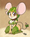 anthro bra breasts clothing female kneeling legwear looking_at_viewer multicolored_body nipples panties short_stack solo thigh_highs translucent translucent_clothing two_tone_body underwear tansau neith_(smite) mammal mouse murid murine rodent 4:5 hi_res