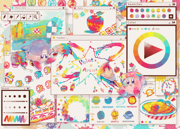 abstract_background ambiguous_gender anthro apple art_program beverage biped blue_eyes blush blush_stickers brush cake candy cherry_blossom dessert detailed_background duo energy_drink flower food fruit invincible_candy lollipop maxim_tomato paint paint_bucket paintbrush palette pink_body plant program prunus_(flower) red_body software star_rod strawberry text wearing_hat metro_(pixiv) kirby_(series) nintendo artist_kirby king_dedede kirby kracko paint_kirby avian bird gordo penguin waddle_dee waddle_doo waddling_head 2018 digital_drawing_(artwork) digital_media_(artwork) digital_painting_(artwork) english_text japanese_description painting_(artwork) pixel_(artwork)