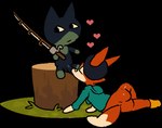 anthro beanie chibi clothing duo fellatio female fishing fishing_rod hat headgear headwear heart_symbol hoodie male oral oral_penetration outdoor_nudity outside outside_sex penetration penile sex silly topwear scherzande webfishing canid canine felid feline fox mammal 2024 alpha_channel