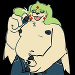 anthro belly blep bottomwear clothed clothing denim denim_bottomwear denim_clothing flaccid foreskin genitals hand_on_own_penis horn jeans long_ears male navel nipples open_bottomwear open_clothing open_pants overweight overweight_male pants penis shaking_penis solo tongue tongue_out lock-wolf bandai_namco digimon digimon_(species) gargomon 1:1 alpha_channel