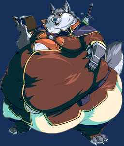 anthro armor belly belt big_belly biped book butt button_(fastener) chubby_cheeks claws clothed clothing eye_scar facial_scar fur grey_body grey_fur hand_on_belly holding_book holding_object looking_down looking_down_at_self male melee_weapon moobs obese obese_anthro obese_male open_book open_mouth open_smile overweight overweight_anthro overweight_male plantigrade scabbard scar sheathed_sword simple_background smile solo standing straining_buttons sword sword_on_back thick_thighs tight_clothing toe_claws transparent_background vambrace weapon wide_hips caleblloyd oliver_noms canid canine canis mammal wolf alpha_channel hi_res