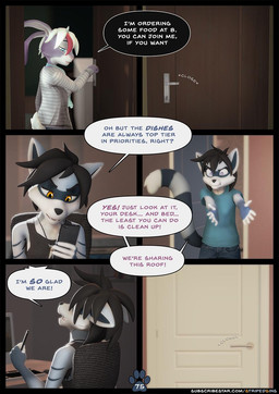 accessory angry annoyed anthro argument armpit_hair big_ears black_border black_hair blue_eyes body_hair border bottomwear clothed clothed_anthro clothed_breasts clothed_female clothing dialogue door electronics female female_anthro fully_clothed fully_clothed_anthro fully_clothed_female fur hair jewelry male male_anthro multicolored_hair necklace necktie page_number pants phone pose purple_body purple_eyes purple_fur sad shirt t-shirt tank_top text topwear willitfit striped_sins felix_(striped_sins) june_(striped_sins) ryder_(striped_sins) canid canine lagomorph leporid mammal procyonid rabbit raccoon 3d_(artwork) comic digital_media_(artwork) english_text hi_res pinup url