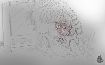 after_vore anthro balls bladder blush bone collar dialogue digitigrade duo fur genitals guts intestines kidney lung machine male male/male nude onomatopoeia oral_vore organs outlet paws pelvis penis questionable_consent ribs skeleton sound_effects spine stomach text vending_machine vore x-ray_view nolow nolow_(character) cheetah felid feline mammal mustelid otter taur 2025 hi_res sketch