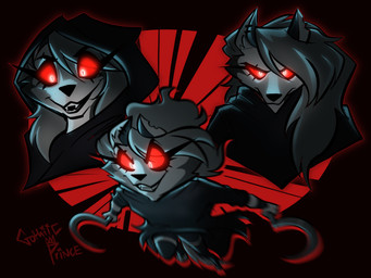 action_pose anthro attack cloak clothing cosplay evil_grin female hooded_cloak pose sickle smile solo weapon gothiicprince dreamworks hellaverse helluva_boss mythology puss_in_boots_(franchise) death_(puss_in_boots) loona_(helluva_boss) canid canid_demon canine canis demon hellhound mammal mythological_canine mythological_creature wolf 4:3 crossover hi_res