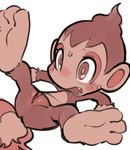 2022 anthro blush bodily_fluids chimchar colored_sketch female flat_chested generation_4_pokemon genitals hi_res mammal monochrome nintendo nude open_mouth oposa pokemon pokemon_(species) primate pussy simple_background sketch solo spread_legs spreading sweat white_background