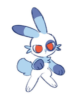 anthro blue_body blue_ears blue_fur cheek_tuft chest_tuft dipstick_ears ear_markings facial_tuft front_view fur long_ears male mouth_closed multicolored_ears nude red_eyes simple_background solo tuft unsigned white_background white_body white_fur asnnonaka uzaki_kennsuke lagomorph leporid mammal rabbit 4:5 full-length_portrait portrait