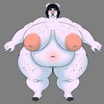 alternative_fashion belly big_belly big_breasts black_hair breasts female freckles goth hair inverted_nipples nipples overweight pale_skin brewheardt domestic_pig mammal suid suina sus_(pig) 2024 absurd_res hi_res