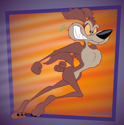 3_toes 4_fingers abstract_background anthro arm_tuft athletic athletic_anthro athletic_male back_tuft belly bent_leg big_butt biped black_eyes black_nose black_toe_claws bodily_fluids brown_body brown_fur butt calf_tuft casual_nudity chest_tuft claws clenched_teeth curling_tail curvy_figure determined ears_back elbow_tuft eyebrows fangs feet fingers fluffy fluffy_chest fluffy_tail flying_sweatdrops fur head_tuft hourglass_figure humanoid_feet humanoid_hands humanoid_heel knee_tuft leg_tuft male mischievous mischievous_smile multicolored_body multicolored_fur nude nude_anthro nude_male open_mouth open_smile paws pecs pivoted_ears plantigrade pose puffed_out_chest raised_heel raised_tail ribs running sharp_teeth shoulder_tuft skinny skinny_anthro skinny_male slim slim_anthro slim_male small_waist smile solo speed_line_background speed_lines sweat sweatdrop tail tan_belly tan_body tan_eyebrows tan_fur tasteful_nudity teeth tiptoes toe_claws toes toothy_grin top_heavy tuft two_tone_body two_tone_fur wasp_waist wide_hipped_anthro wide_hipped_male wide_hips yellow_sclera gavanzude looney_tunes warner_brothers wile_e._coyote canid canine canis coyote mammal 2026 alternate_version_at_paywall colored digital_drawing_(artwork) digital_media_(artwork) flat_colors hi_res pinup signature