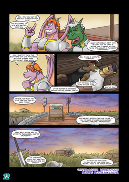 5_panel_comic annoyed anthro armor banner bracers bridge brown_body clothed clothing dialogue facial_spikes green_body group hair jaw_spikes laugh male melee_weapon membrane_(anatomy) membranous_wings orange_hair page_number purple_body raised_finger speech_bubble spikes spikes_(anatomy) sword text vehicle wagon weapon white_hair wings vju79 mythology bob_(vju79) cobby_(vju79) ted_(vju79) zudrec_(vju79) canid canine canis cougar dragon felid feline humanoid mammal mythological_creature mythological_scalie orc scalie winged_dragon wingless_dragon wolf comic english_text hi_res multiple_scenes url