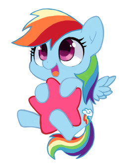 ambiguous_gender blue_body chibi cutie_mark eyelashes feathered_wings feathers hair looking_up multicolored_hair pink_eyes simple_background smile solo white_background wings suizilla friendship_is_magic hasbro my_little_pony mythology rainbow_dash_(mlp) equid equine mammal mythological_creature mythological_equine pegasus 2013