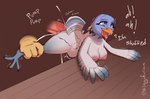 ahegao ambiguous_penetration anal anal_penetration anthro avian_feet beak bodily_fluids breasts cum cum_inflation cum_inside curling_toes dewlap_(anatomy) dialogue disembodied_hand disembodied_penis drooling duo excessive_cum excessive_genital_fluids feathered_wings feathers feet female female_penetrated genital_fluids genitals grabbing_both_legs grey_body heart_eyes heart_symbol inflation looking_pleasured lying male male/female male_penetrating male_penetrating_female nipples non-mammal_breasts non-mammal_nipples nude on_front open_mouth orange_beak penetration penile penile_penetration penis penis_in_ass saliva sex shaking size_difference size_play solo_focus spread_legs spreading tail tail_feathers text twitching wings conditional_dnp singafurian free_birds relativity_media ambiguous_character jenny_(free_birds) ambiguous_species avian bird galliform phasianid turkey english_text hi_res