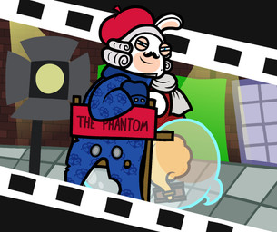 anthro bent_arm beret black_facial_hair black_mustache blue_clothing blue_eyes blue_line_art blue_suit bottomless bottomless_anthro bottomless_male button_(fastener) chair closed_smile clothed clothed_anthro clothed_male clothing cravat curly_hair facial_hair floor fur furniture gramophone grey_cravat grey_hair hair hat headgear headwear legless light long_ears looking_at_viewer male male_anthro markings medium_hair mitten_hands mole_(marking) mouth_closed mustache narrowed_eyes no_eyebrows noseless on_chair red_beret red_clothing red_hat red_headwear red_topwear red_vest sitting sitting_on_chair smile smiling_at_viewer solo squint studio_lights suit tan_body tan_inner_ear tan_skin text tile tile_floor topwear translucent translucent_body vest white_body white_fur window captainquack64 mario_bros mario_plus_rabbids_kingdom_battle nintendo raving_rabbids rayman_(series) ubisoft phantom_of_the_bwahpera ghost hybrid lagomorph mammal rabbid spirit 2025 colored colored_line_art crossover digital_drawing_(artwork) digital_media_(artwork) english_description english_text hi_res lighting
