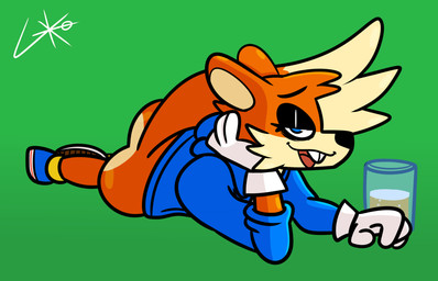 anthro bedroom_eyes blue_eyes bottomless buckteeth butt clothed clothing fingers fur glistening glistening_body glistening_butt gloves handwear jacket lilith_lambs looking_at_viewer lying male narrowed_eyes on_side open_mouth orange_body orange_fur pantsless seductive simple_background smile smiling_at_viewer solo tail teeth tongue topwear tuft lilith-ko conker's_bad_fur_day rareware conker mammal rodent sciurid tree_squirrel hi_res