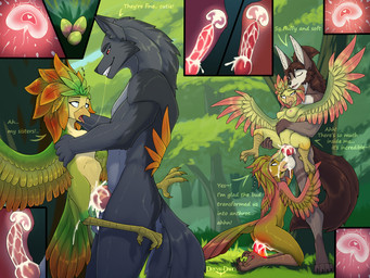 4_toes against_natural_surface against_surface against_tree anisodactyl anthro anthro_on_anthro anthro_penetrated anthro_penetrating anthro_penetrating_anthro avian_feet ball_lick balls beak big_penis bodily_fluids breasts cervical_contact cum cum_in_uterus cum_in_vagina cum_inflation cum_inside cum_on_face cutaway dildo dildo_in_vagina dildo_insertion dominant dominant_male ejaculation eye_roll feathered_wings feathers feet female female_anthro female_penetrated forest french_kissing genital_fluids genitals green_body green_feathers group group_sex heart_symbol impregnation inflation internal internal_vaginal interspecies interspecies_impregnation kissing knot knotting larger_anthro larger_male licking looking_pleasured male male/female male_anthro male_penetrating male_penetrating_female non-mammal_breasts nude nude_anthro nude_female nude_male oral orgy ovum ovum_with_heart penetration penile penile_penetration penis penis_in_vagina plant reverse_stand_and_carry_position saliva saliva_string semi-anthro sex sex_toy sex_toy_in_vagina sex_toy_insertion size_difference smaller_anthro smaller_female smaller_penetrated sperm_cell stand_and_carry_position standing standing_sex text toes tongue tree uterus vaginal vaginal_knotting vaginal_penetration winged_arms wings dreyk-daro swapped_(movie) ascord ivy_(swapped) lily_(swapped) violet_(swapped) avian bird canid canine canis javan_(species) mammal wolf 4:3 absurd_res english_text hi_res