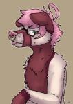 anthro blue_eyes brown_body brown_fur eyewear facial_piercing fur glasses hair looking_at_viewer male nose_piercing nose_ring piercing pink_hair ring_piercing solo spotted_nose tan_body tan_fur tongue tongue_out jalle dax_(daxratchet) canid canine canis domestic_dog mammal 2018 absurd_res hi_res signature