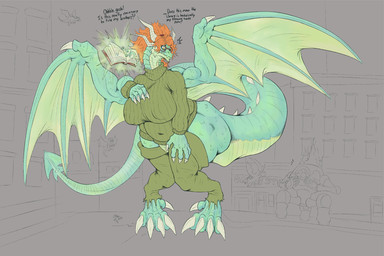 after_transformation anthro big_breasts big_butt big_muscles book breasts butt claws clothing female hair horn huge_breasts huge_butt hyper leggings legwear long_tail macro magic muscular muscular_female ponytail simple_background solo spread_wings sweater tail text thick_thighs topwear torn_clothing transformation wings signirsol deadlock_(game) european_mythology mythology valve valve_corporation paige_(deadlock) dragon mythological_creature mythological_scalie scalie western_dragon digital_drawing_(artwork) digital_media_(artwork) english_text hi_res