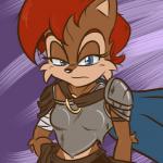 anthro armor blue_eyes breasts brown_body brown_fur cape clothed clothing female fully_clothed fur hair looking_at_viewer midriff red_hair solo saltcore archie_comics sega sonic_the_hedgehog_(archie) sonic_the_hedgehog_(comics) sonic_the_hedgehog_(series) sally_acorn chipmunk ground_squirrel mammal rodent sciurid 1:1 2011