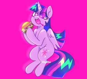 bodily_fluids bread burger female food horn open_mouth purple_background saliva simple_background sitting solo upper_teeth sillyp0ne friendship_is_magic hasbro my_little_pony mythology twilight_sparkle_(mlp) equid equine horse mammal mythological_creature mythological_equine pony unicorn full-length_portrait portrait