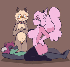 anthro chastity_cage chastity_device clothing cowgirl_position cuckold embarrassed female from_front_position group group_sex humiliation legwear male male/female on_bottom on_top sex thigh_highs threesome trio divucup mythology ike_(ikeywike) jasper_(ntr_throwaway) naomi_(ntr_throwaway) bovid canid canine caprine dragon fox humanoid mammal mythological_creature mythological_scalie scalie true_fox animated hi_res