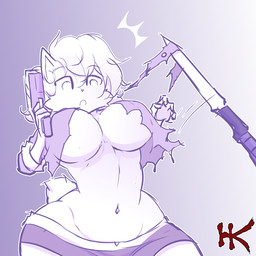 anthro attack big_breasts big_butt breasts butt clothed clothing cutting_clothing female fur gun hair handgun huge_butt navel offscreen_character pistol ranged_weapon solo torn_clothing wardrobe_malfunction weapon wide_hips hayakain archie_comics sega sonic_the_hedgehog_(archie) sonic_the_hedgehog_(comics) sonic_the_hedgehog_(series) sally_acorn chipmunk ground_squirrel mammal rodent sciurid 1:1 digital_media_(artwork)