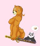 absurd_res anthro bear black_body blush blush_lines bodily_fluids breasts brown_body brown_fur butt digital_media_(artwork) dktorzi dreamworks drooling dumplings duo female food fur giant_panda hair hi_res holding_object holding_weapon kung_fu_panda kung_fu_panda_the_dragon_knight luthera_the_wandering_blade male mammal master_po_ping melee_weapon multicolored_body netflix nipples nude overweight ponytail saliva simple_background smile standing sword thought_bubble two_tone_body weapon white_background
