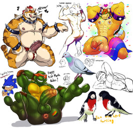 2_toes anthro anus balls barbell_piercing big_penis bisexual_pride_colors bodily_fluids butt feet foot_fetish foot_focus foreskin genital_fluids genital_piercing genitals green_body group horn huge_penis lgbt_pride male muscular muscular_anthro muscular_male nipple_barbell nipple_piercing nipple_ring nipples penis penis_piercing piercing precum pride_color_flag pride_colors prince_albert_piercing ring_piercing sweat sweaty_feet text toes conditional_dnp dream_and_nightmare poppin mario_bros nintendo sega sonic_the_hedgehog_(series) teenage_mutant_ninja_turtles bowser meowser raphael_(tmnt) sonic_the_hedgehog avian bird columbid felid koopa mammal pantherine pigeon reptile scalie turtle absurd_res english_text hi_res