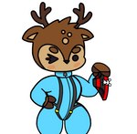 anthro antlers blue_clothing blush brown_body brown_fur clothed clothing fur holding_clothing holding_object holding_underwear horn jumpsuit looking_at_viewer male mouthless one_eye_closed pattern_clothing pattern_underwear simple_background solo striped_clothing striped_underwear stripes underwear wink phant0mhat pixile_studios super_animal_royale deer mammal absurd_res hi_res sketch