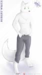 9:16 absurd_res anthro canid canine canis fur green_eyes grey_body grey_fur hi_res leokato male mammal patreon patreon_logo simple_background smile solo standing text url white_body white_fur wolf