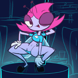 4_fingers animated_gif antennae_(anatomy) anthro bar bedroom_eyes biped breasts clothing dancing female fingers footwear gloves hair half-closed_eyes handwear high_heels looking_at_viewer multi_arm multi_limb narrowed_eyes navel non-mammal_breasts one_eye_closed pink_hair pole pole_dancing seductive shoes short_hair smile solo striptease teasing thong underwear undressing wings wink glamorous_love disney the_buzz_on_maggie maggie_pesky arthropod fly_(animal) insect 1:1 2017 2d_animation animated digital_media_(artwork) frame_by_frame low_res short_playtime