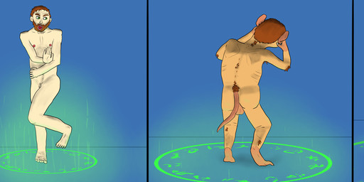 balls basic_sequence beard facial_hair feral four_frame_image fur genitals growth human_to_feral linear_sequence magic magic_circle male mid_transformation nude runes sad shrinking size_transformation solo species_transformation surprised tail tail_growth transformation transformation_sequence infervorous human mammal murid murine rat rodent absurd_res hi_res long_image sequence wide_image