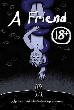 ambiguous_gender anthro coiling eyes_everywhere fur hair nude open_mouth reaching reaching_towards_another restrained slime solo tentacles text upside_down white_body white_fur sus_muk script_(sus_muk) the_friend domestic_cat felid feline felis goo_creature mammal comic cover cover_art cover_page digital_media_(artwork) english_text hi_res