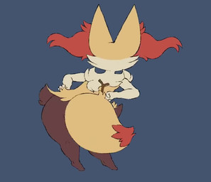 ambiguous_gender anthro black_body black_fur cheek_tuft dancing dipstick_tail facial_tuft fur grey_background inner_ear_fluff markings multicolored_body multicolored_fur music pawpads red_body red_fur red_inner_ear_fluff shaking_hips simple_background smile solo standing stick tail tail_markings thick_thighs tuft white_body white_fur yellow_body yellow_fur sarifairy arona_sexyback nintendo pokemon braixen generation_6_pokemon pokemon_(species) 2025 2d_animation animated frame_by_frame short_playtime sound webm female_(lore)