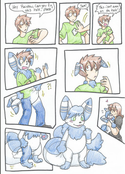 blue_body blue_fur blush clothed clothing cuddling disintegrating_clothing duo ear_growth fabric female feral fur growth heart_symbol hug male nude open_mouth patch_(fabric) pawpads plushie plushification seam_(sewing) shrinking simple_background size_transformation speech_bubble text torn_clothing transformation translucent white_background white_body white_fur rainbowraven nintendo pokemon felid feline generation_6_pokemon human mammal meowstic meowstic_(male) pokemon_(species) absurd_res comic english_text hi_res