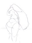 anthro bent_over bra butt clothing female legs_together looking_at_viewer looking_back panties presenting presenting_hindquarters rear_view smile solo underwear jekerela nintendo pokemon generation_4_pokemon lagomorph lopunny mammal pokemon_(species) 2021 3:4 hi_res sketch