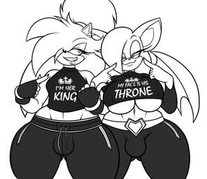 belt big_breasts bottomwear breasts bulge butt clothed clothing comparison crossdressing duo eyeliner facial_piercing femboy gesture gloves grin gynomorph hand_gesture handwear intersex lip_piercing lip_ring makeup male mascara midriff navel pants piercing pointing presenting presenting_hindquarters ring_piercing smile sweatpants tall thick_thighs under_boob wide_hips dhx2kartz sega sonic_the_hedgehog_(series) daestra_the_hedgehog fan_character valentina_the_bat bat eulipotyphlan hedgehog mammal absurd_res hi_res meme monochrome